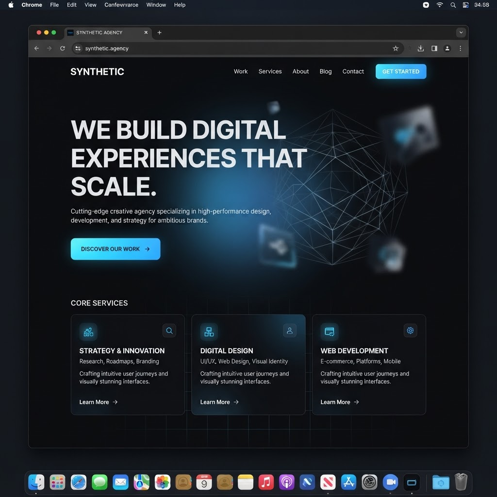 Dark agency landing page template