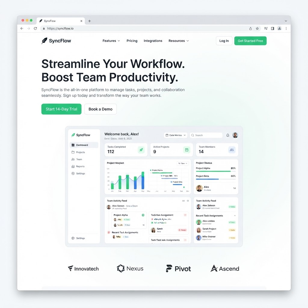 SaaS landing page template